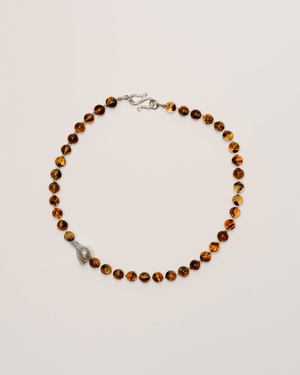 Amber Necklace with silver clasp