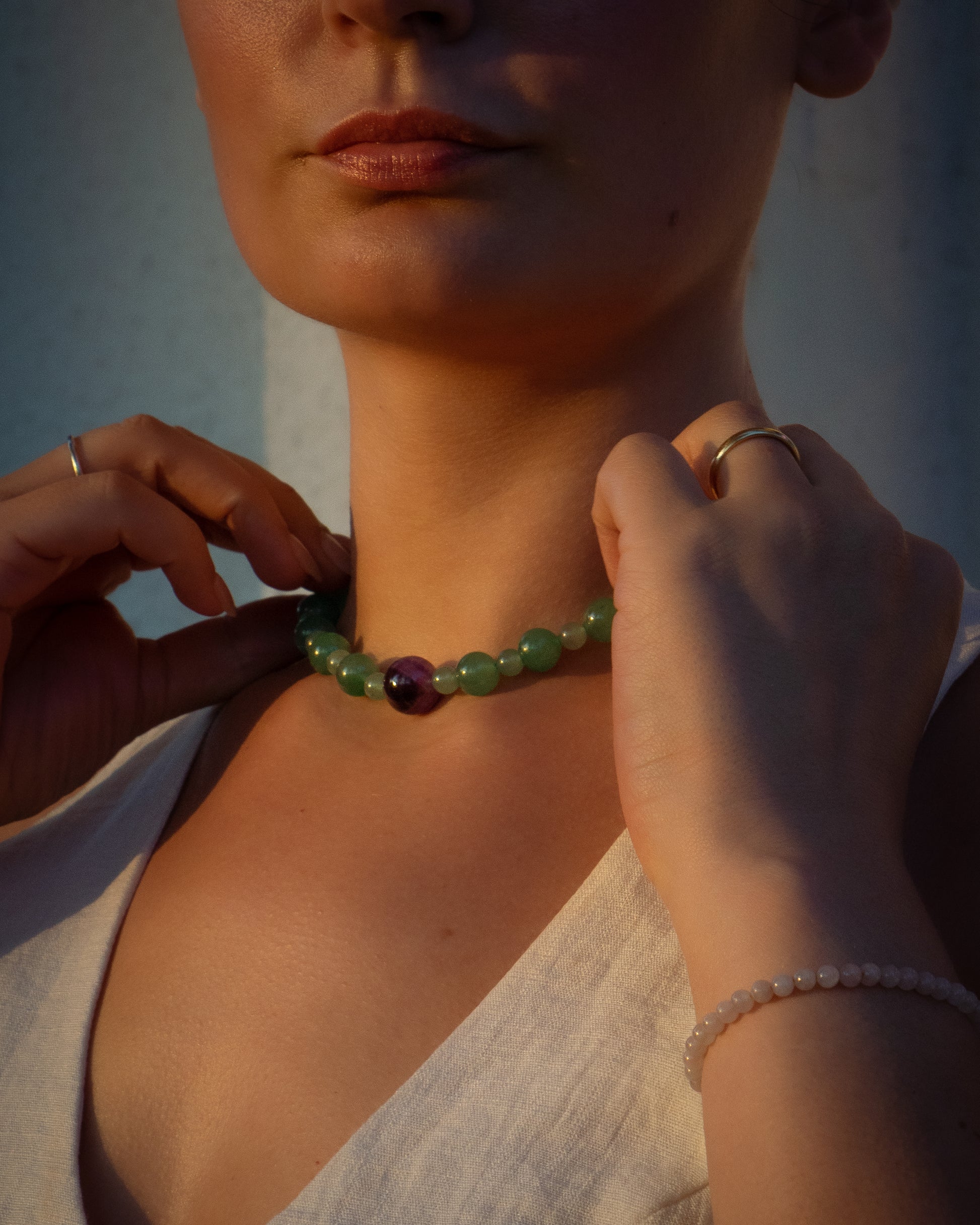 Aventurine & Amethyst Contrast