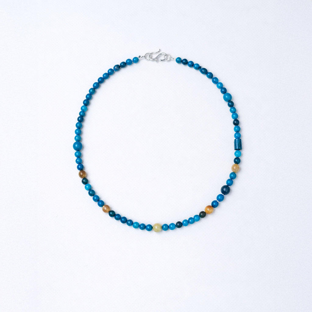 Blue Apatite & Tiger Eye Necklace — Unikat