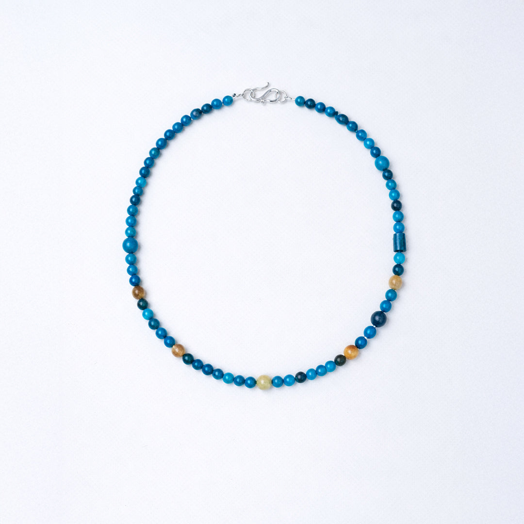 Blue Apatite & Tiger Eye Necklace — Unikat