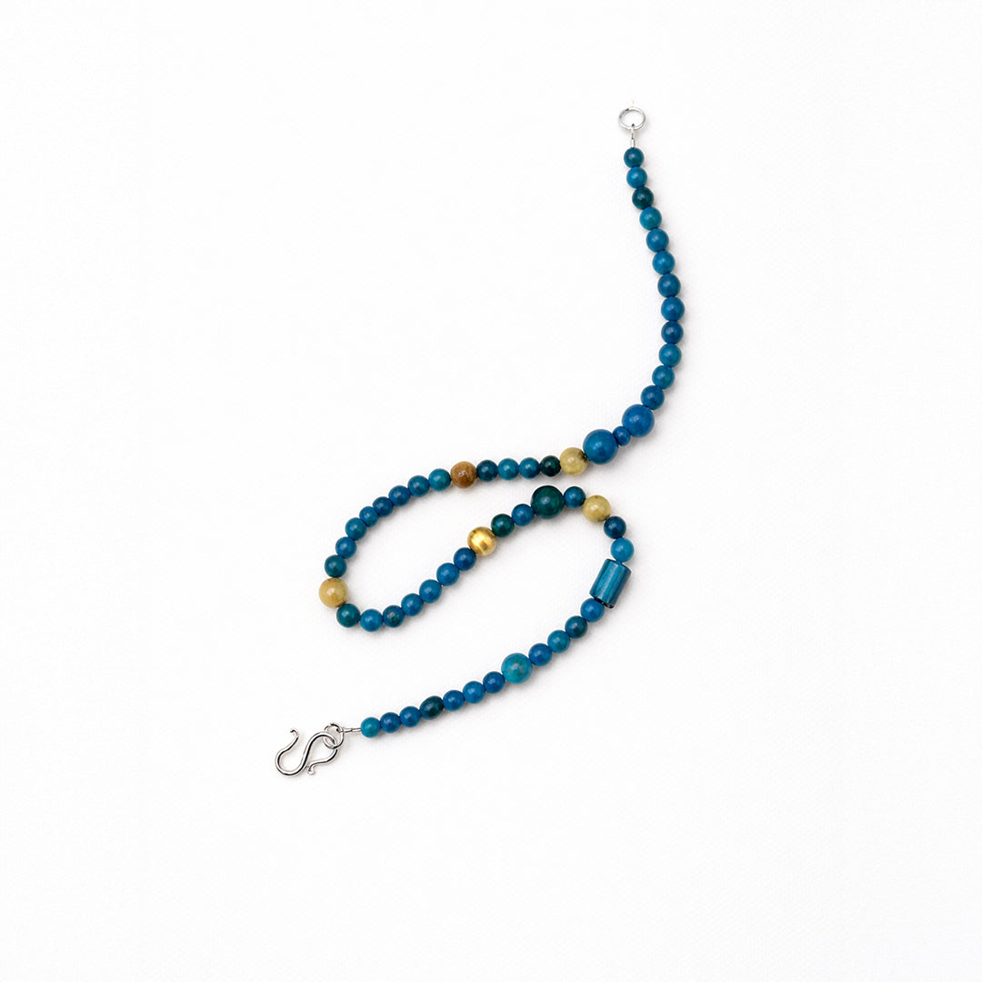 Blue Apatite & Tiger Eye Necklace — Unikat