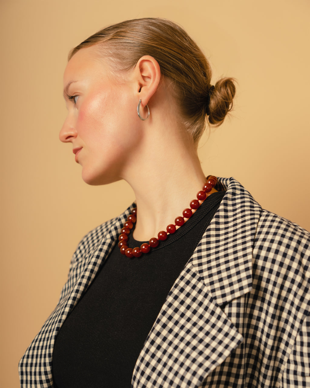 red beaded necklace