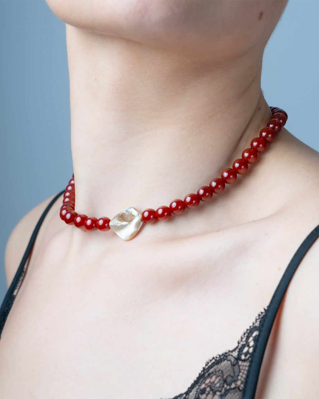 red agate & mother of pearl