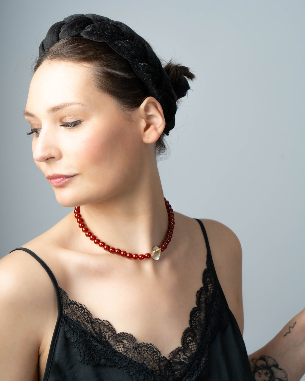 red agate & mother of pearl