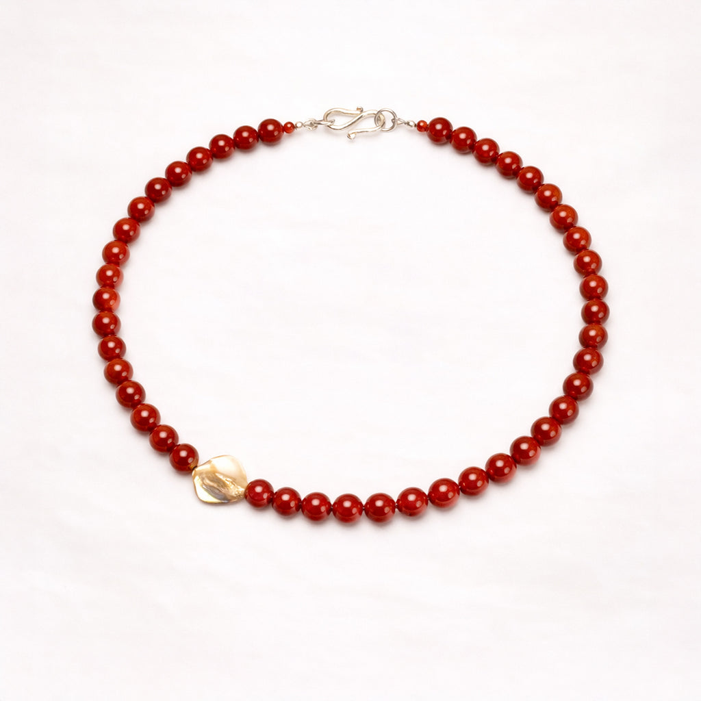 red agate & mother of pearl