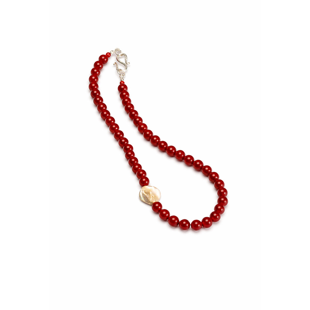 red agate & mother of pearl