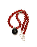 Red Agate & Onyx Necklace — Unikat